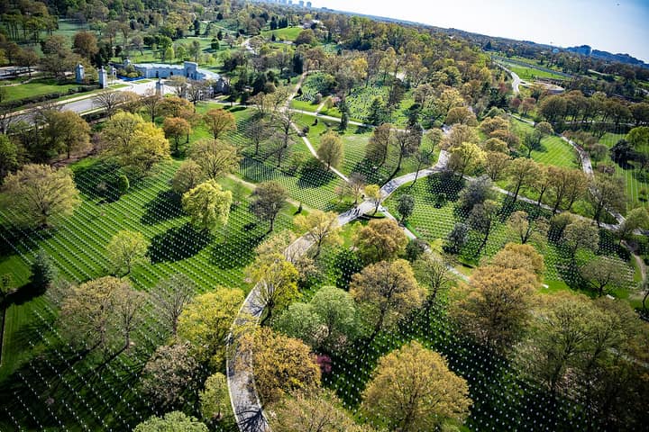 Representative cemetery grounds, not this plot